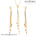 63656-Xuping nova jóia moderna 18k banhado a ouro venda quente liga de cobre conjunto de jóias